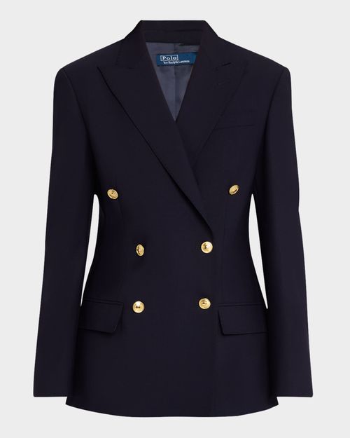 Double-Breasted Stretch Wool Blazer