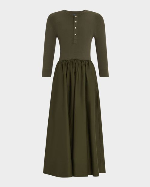 Henley-Bodice Maxi Dress